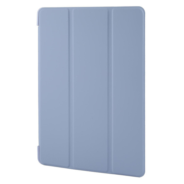 For Samsung Galaxy Tab A9+ Tri-fold Holder Flip Horizontal Flip TPU Leatherette Tablet Case(Lavender Grey)