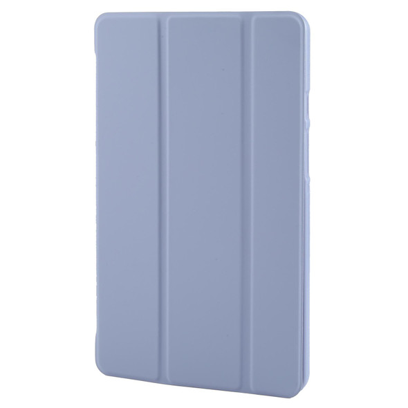 For Samsung Galaxy Tab A9 Tri-fold Holder Flip Horizontal Flip TPU Leatherette Tablet Case(Lavender Grey)