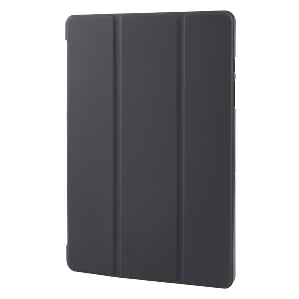 For Samsung Galaxy Tab A9+ Tri-fold Holder Flip Horizontal Flip TPU Leatherette Tablet Case(Black)