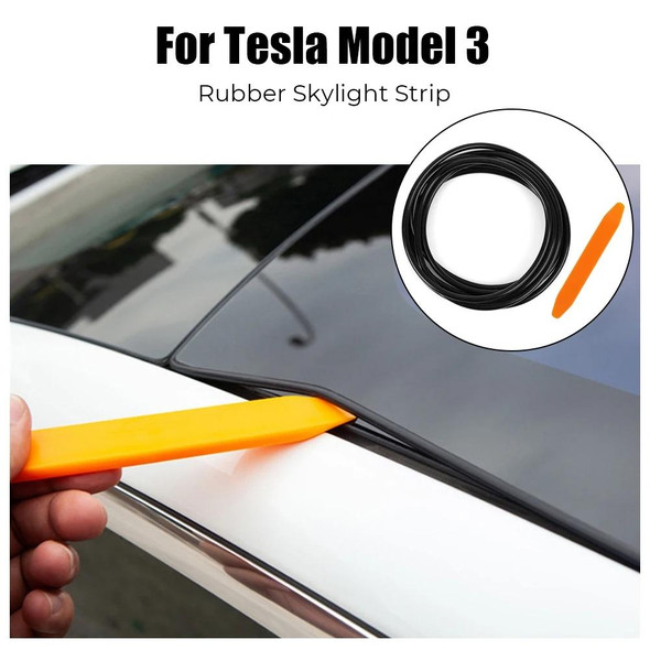For Tesla Model 3 3m Skylight Sealing Waterproof Strips Windshield Noise Reduction Sound Isolation Ring(Black)