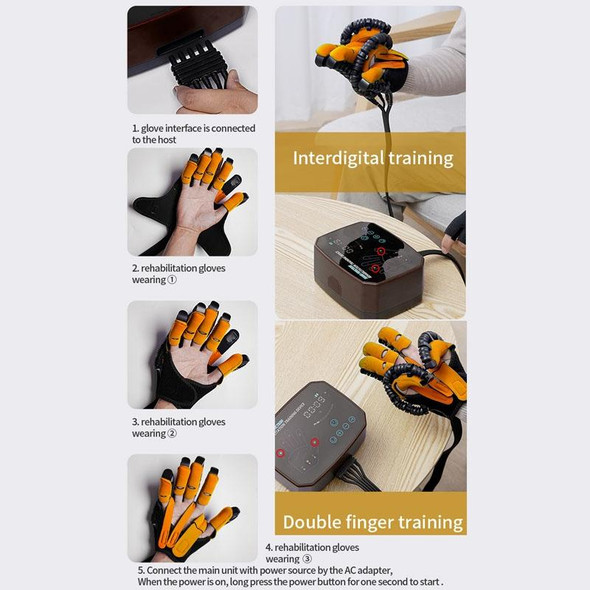 Intelligent Robotic Rehabilitation Glove Equipment, With EU Plug Adapter, Size: XXL(Right Hand Brown)