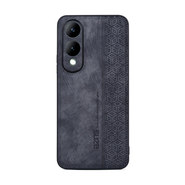 For vivo Y17S AZNS 3D Embossed Skin Feel Phone Case(Black)