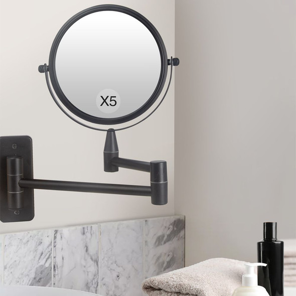 Matt Black 5X Wall Extending Mirror