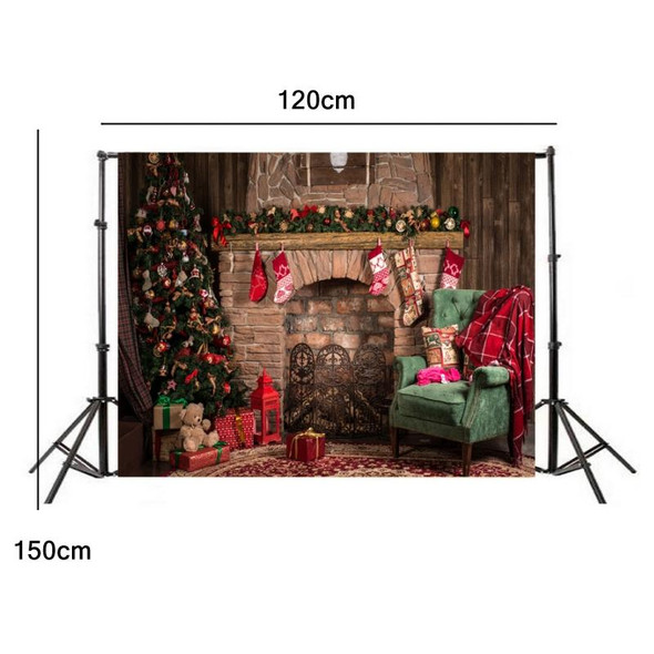2.1m x 1.5m 3D Christmas Fireplace Studio Background Cloth