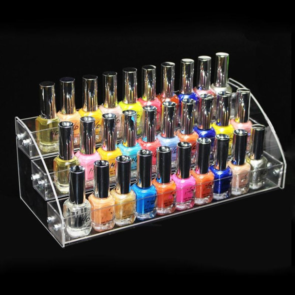2 Layers Acrylic Nail Polish Display Rack Transparent Ladder Stand Cosmetic Essential Oil Bottle Holder