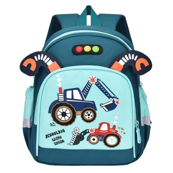 Children Cute Cartoon Shoulder Bag Kindergarten Schoolbag Casual Versatile Backpacks, Style: Digger (Green)