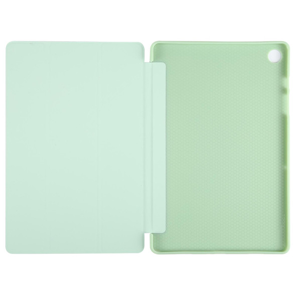 For Samsung Galaxy Tab A9+ Tri-fold Holder Flip Horizontal Flip TPU Leatherette Tablet Case(Green)