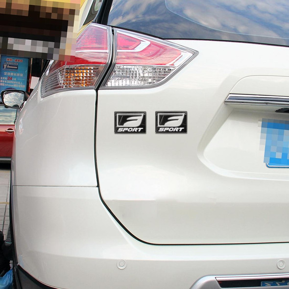 2pcs Car Type D F-SPORT Aluminum Alloy Personalized Decorative Stickers, Size:3.8x2.8x0.4cm