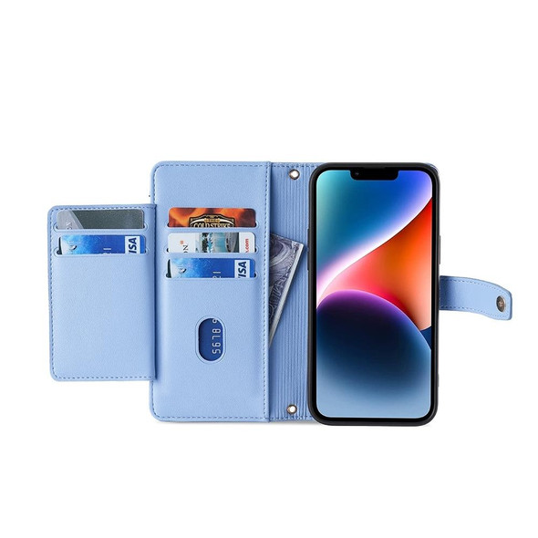 For Infinix GT 10 Pro 5G Lite Sheep Texture Cross-body Zipper Wallet Leatherette Phone Case(Blue)