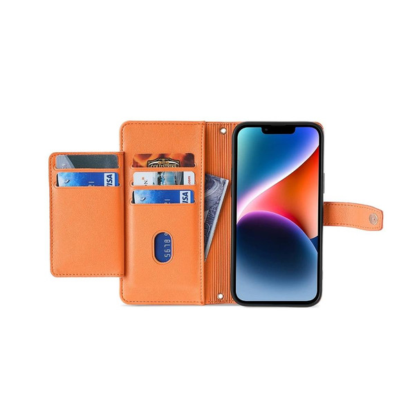 For OPPO A78 4G Lite Sheep Texture Cross-body Zipper Wallet Leatherette Phone Case(Orange)