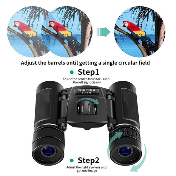 3000 x 22 Standard HD Powerful Folding Binoculars for Hunting Outdoor Camping