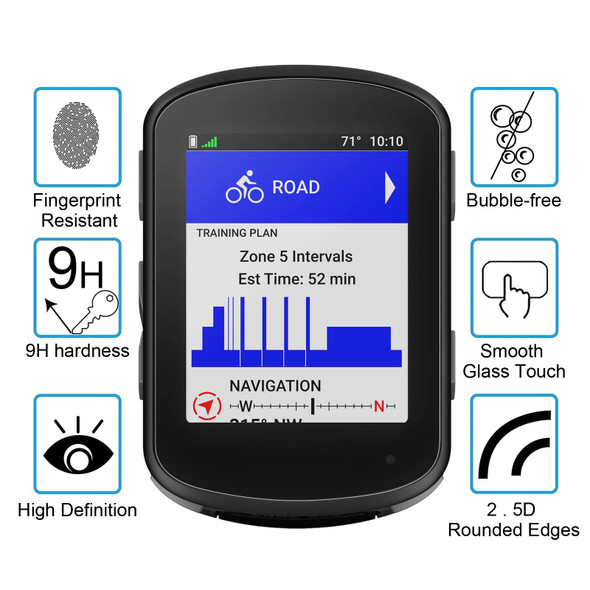 For Garmin Edge 540 / 840 0.26mm 2.5D 9H Tempered Glass Film Screen Protector