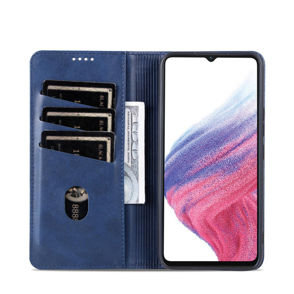For Samsung Galaxy A05 AZNS Magnetic Calf Texture Flip Leatherette Phone Case(Dark Blue)
