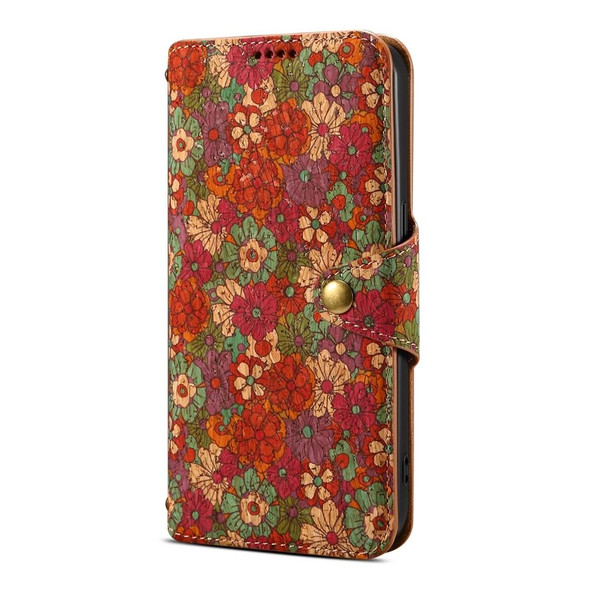 For Samsung Galaxy A24 5G Denior Flower Language Series Cork Fabric Oil Edge Leatherette Phone Case(Summer)