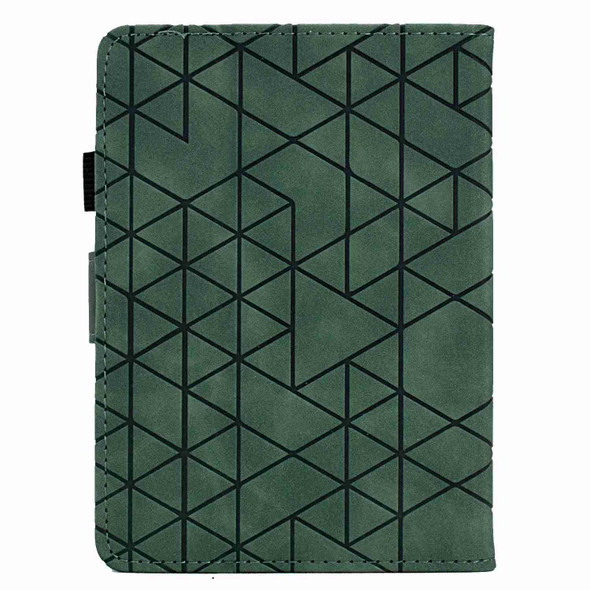 For Amazon Kindle Paperwhite 2021 Rhombus TPU Smart Leatherette Tablet Case(Green)