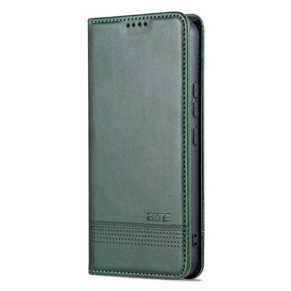For Samsung Galaxy A05 AZNS Magnetic Calf Texture Flip Leatherette Phone Case(Dark Green)