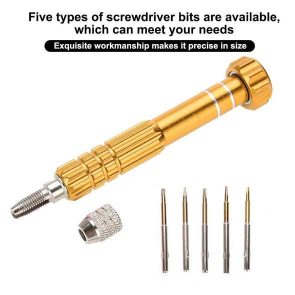 5 in 1 Gold Series Screwdriver Sets for iPhone 5 & 5S & 5C / iPhone 4 & 4S (T5 / T6 / 1.2 / 1.5 / 0.8)