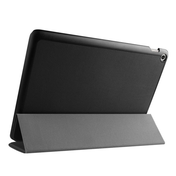 Custer Texture Horizontal Flip Leatherette Case with 3-folding Holder for ASUS ZenPad 10 / Z300(Black)