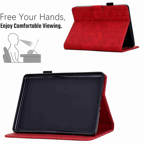 For Amazon Kindle Paperwhite 4/3/2/1 Rhombus TPU Smart Leatherette Tablet Case(Red)