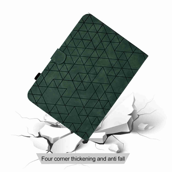 For Lenovo Tab M10 3rd Gen Rhombus TPU Smart Leatherette Tablet Case(Green)