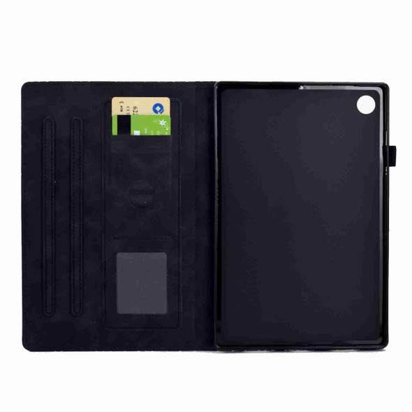 For Lenovo Tab M10 Plus 3rd Gen 2022 Rhombus TPU Smart Leatherette Tablet Case(Black)