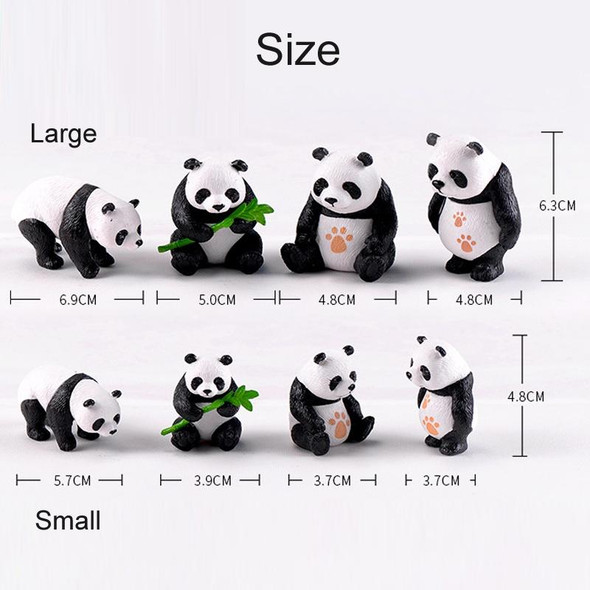 4pcs/set Panda Micro Landscape PVC Cake Accessories Doll Ornaments, Size: Large