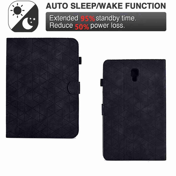 For Samsung Galaxy Tab A 10.5 T590 Rhombus TPU Smart Leatherette Tablet Case(Black)
