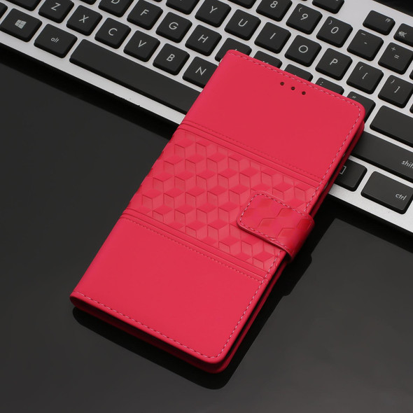 For OPPO A78 Diamond Embossed Skin Feel Leatherette Phone Case(Red)