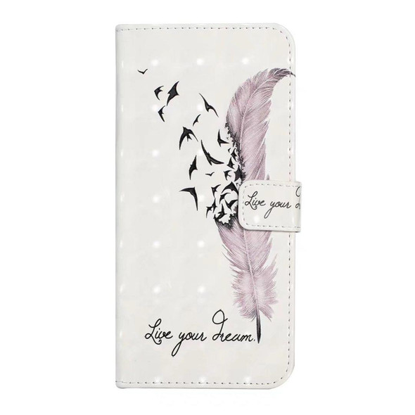 For OPPO A18 Oil Embossed 3D Drawing Leatherette Phone Case(Feather)