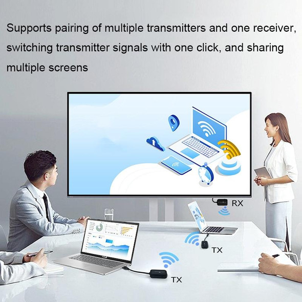 30m Wireless Same-Screen HD Screen Projector Office Conference Screen Sharing Device(HDMI Interface)