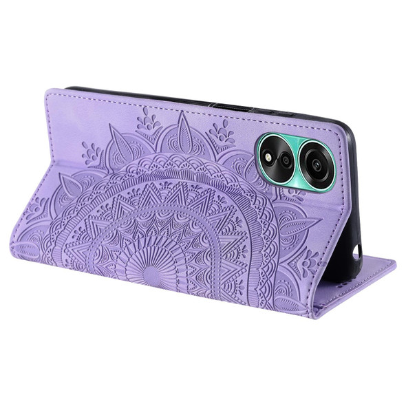 For OPPO A78 4G Totem Embossed Magnetic Leatherette Phone Case(Purple)