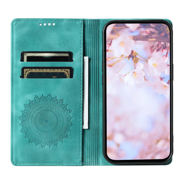 For OPPO A58 4G Totem Embossed Magnetic Leatherette Phone Case(Green)