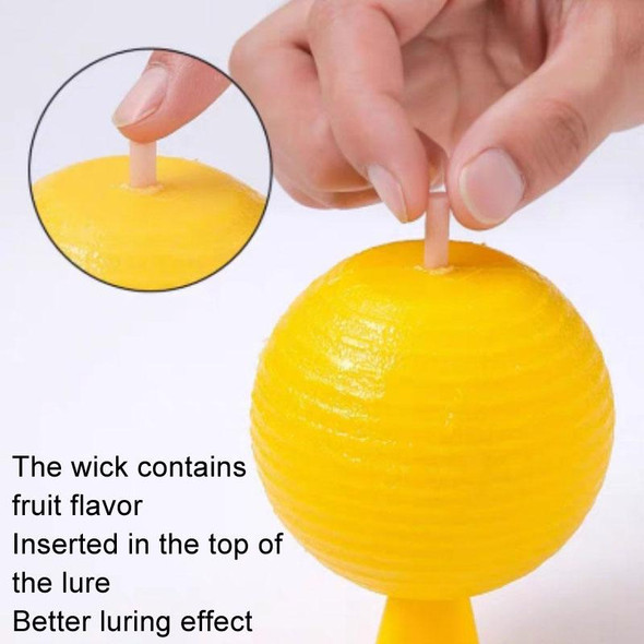 8cm Fruit Fly Balls for Indoor Use Insect Trap Sticky Insect Balls(Yellow With Base+Double-side Glue)