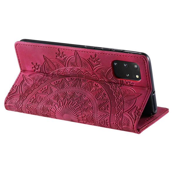 For Samsung Galaxy S20+ Totem Embossed Magnetic Leatherette Phone Case(Red)