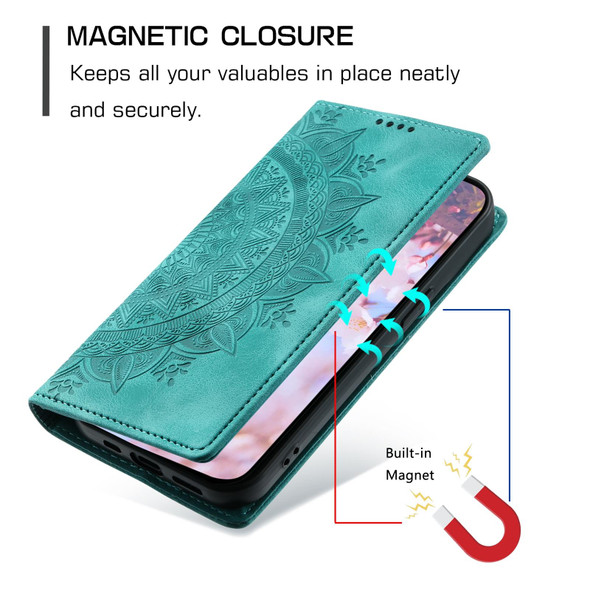 For Samsung Galaxy S20+ Totem Embossed Magnetic Leatherette Phone Case(Green)