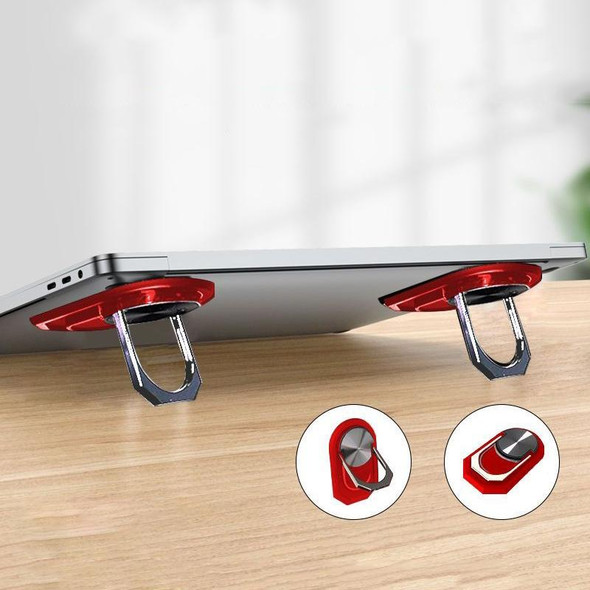 1pair Metal Laptop Invisible Stand Mini Desktop Heightening Cooling Rack Folding Keyboard Stand(Red)