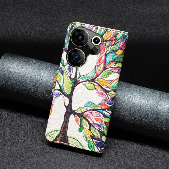 For Tecno Camon 20 Premier Colored Drawing Pattern Leatherette Phone Case(Tree Life)