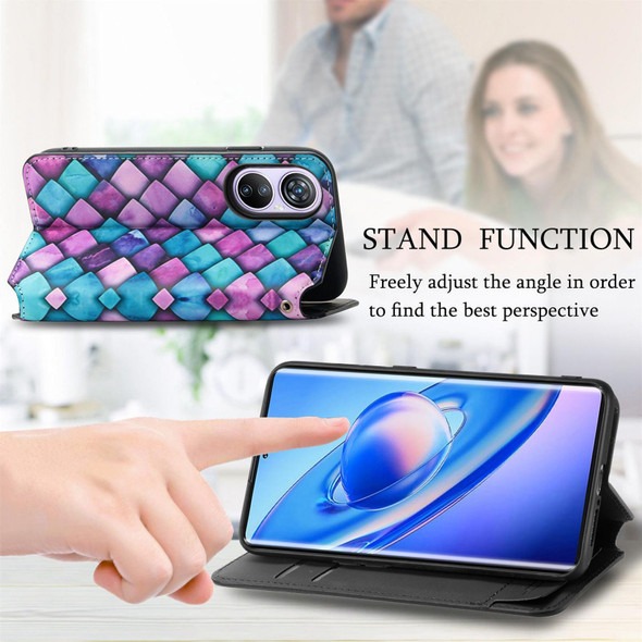 For Blackview A200 Pro CaseNeo Colorful Magnetic Leatherette Phone Case(Colorful Cube)