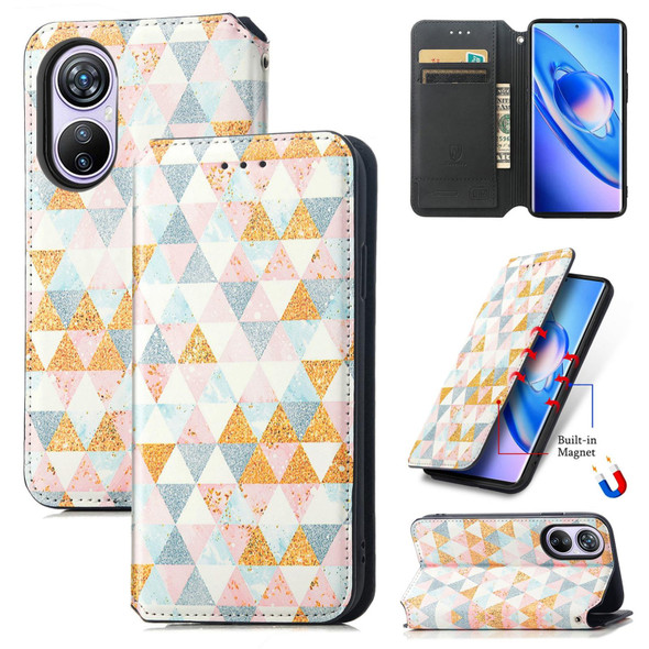 For Blackview A200 Pro CaseNeo Colorful Magnetic Leatherette Phone Case(Rhombus)