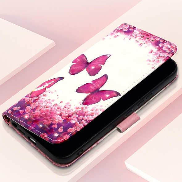 For Samsung Galaxy S24 Ultra 5G 3D Painting Horizontal Flip Leatherette Phone Case(Rose Butterfly)