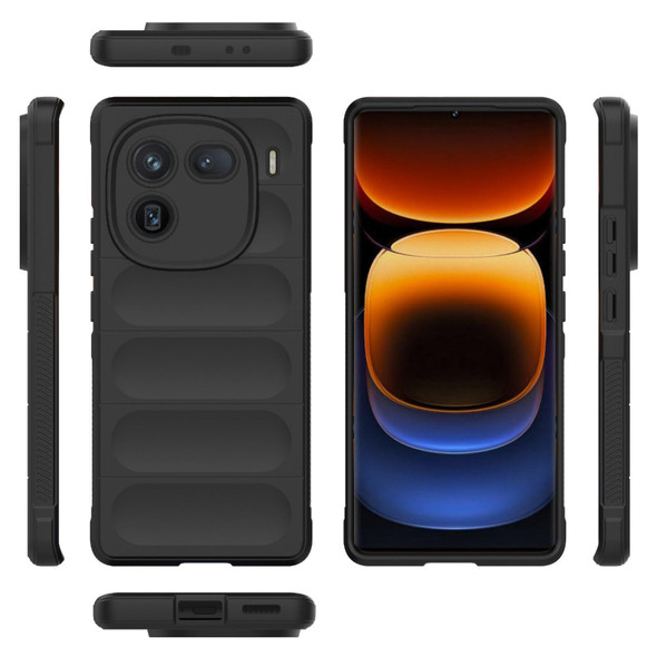 For vivo iQOO 12 Pro 5G Magic Shield TPU + Flannel Phone Case(Black)