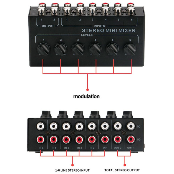 Audio Stereo Hub 6-Channel Passive Mixer Controller(CX600)