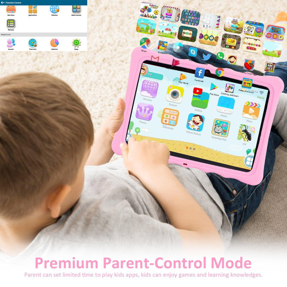 T12 Kid Tablet 10.1 inch,  2GB+32GB, Android 10 Unisoc SC7731E Quad Core CPU Support Parental Control Google Play(Pink)