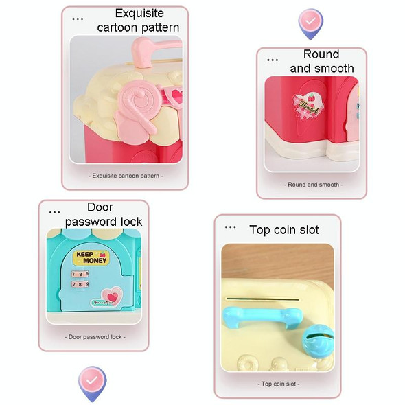 18 x 15 x 16.5cm Candy House Childrens Cartoon Coin Bank Small House Savings Jar Toys(Pink)