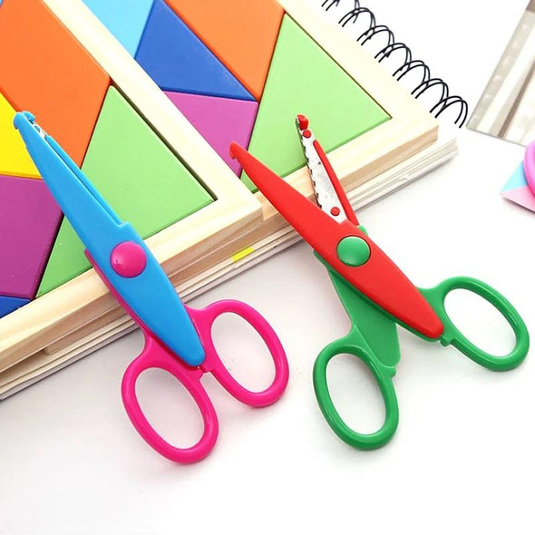 5 inch Children Safety Lace Scissors Kindergarten Fun Scissors DIY Photo Album Cutter, Model: Castle Pattern
