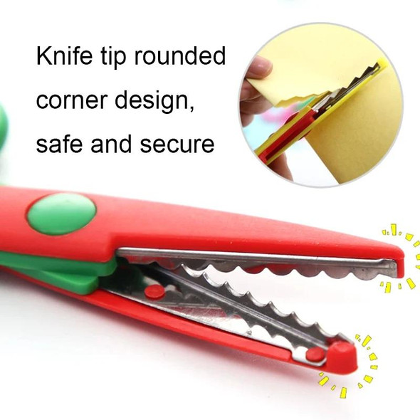 5 inch Children Safety Lace Scissors Kindergarten Fun Scissors DIY Photo Album Cutter, Model: Big Wave