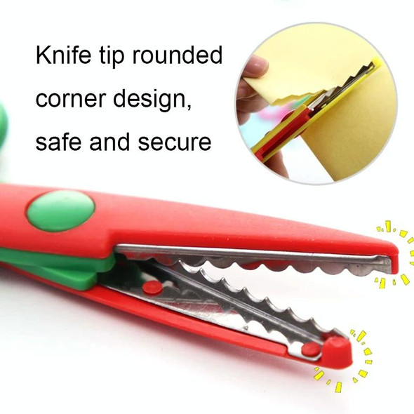 5 inch Children Safety Lace Scissors Kindergarten Fun Scissors DIY Photo Album Cutter, Model: Small Sawtooth