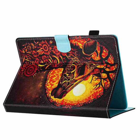 For 8 inch Painted Pattern Stitching Leatherette Tablet Case(Flower Deer)