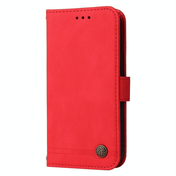 For OPPO A79 5G Skin Feel Life Tree Metal Button Leatherette Phone Case(Red)