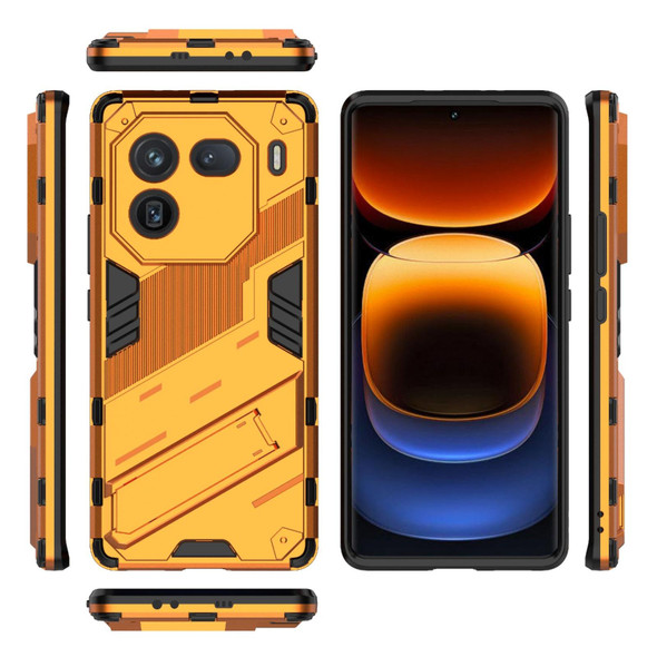 For vivo iQOO 12 Pro 5G Punk Armor 2 in 1 PC + TPU Phone Case with Holder(Orange)